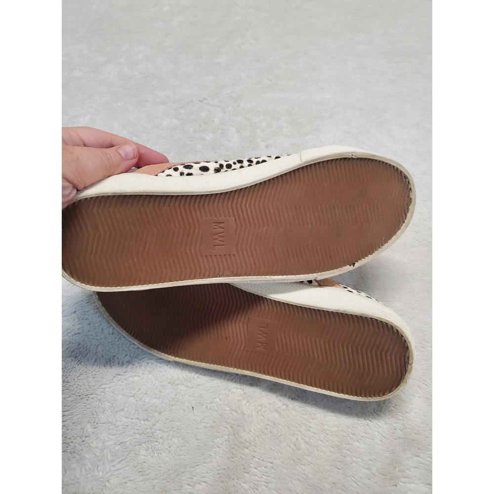 Madewell Sidewalk White Black Polka Dot Calf Hair Low Sneakers 8 Preppy Festival - Picture 7 of 9